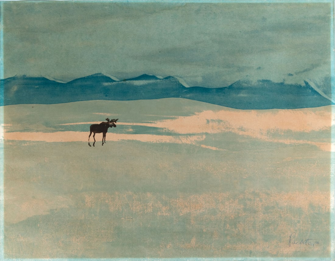 Charles Pachter (b.1942), Moose: Charles Pachter (b.1942), Moose Litograph in color Signed in pencil (lower right). 55 x 70 cm Condition: For a detailed condition report, please contact us at office@alma.auction. N