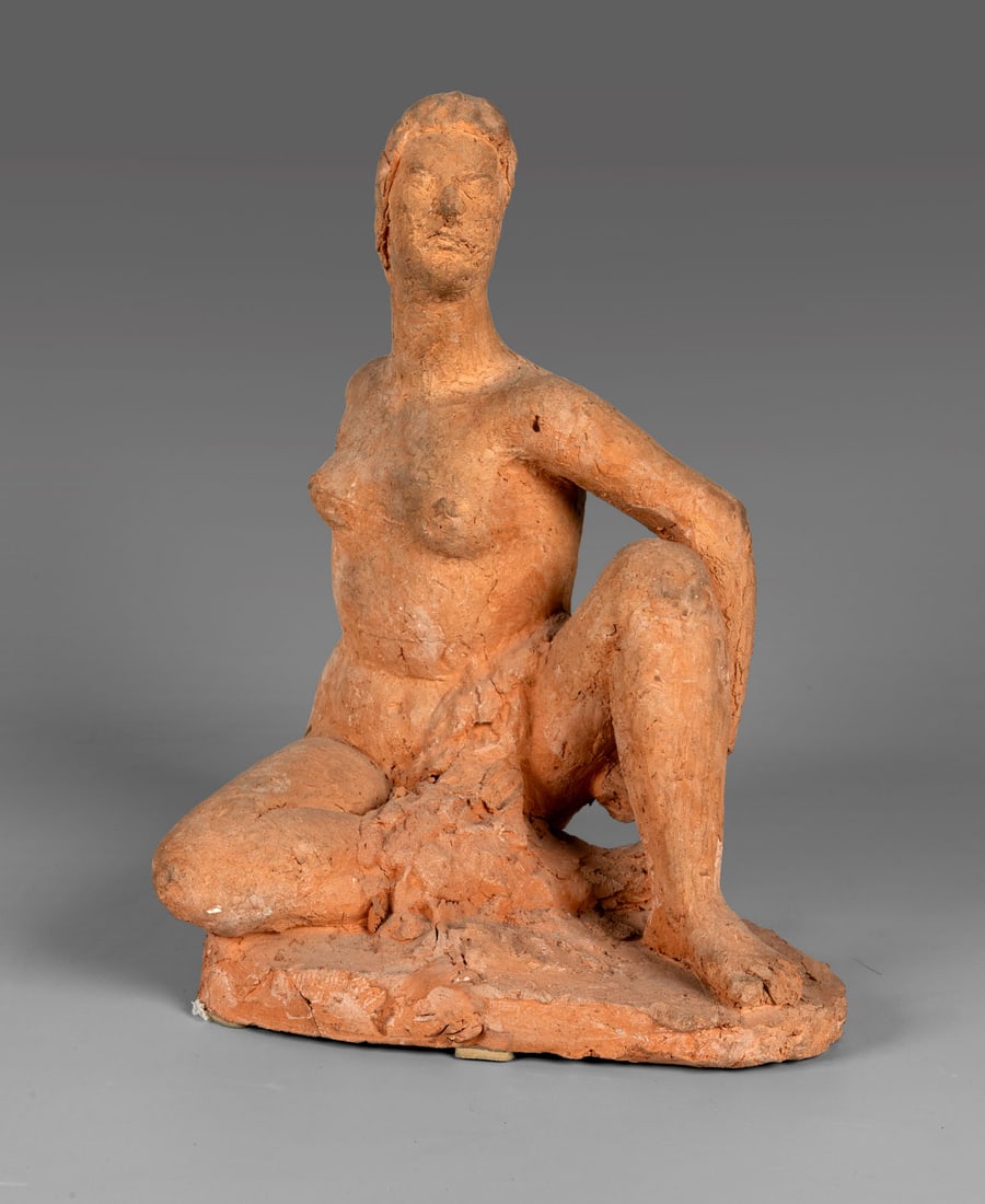 Jacob Loutchansky (1867-1978) Seated Female Nude: Jacob Loutchansky (1867-1978) Seated Female Nude Clay sculpture Signed (on base). Height: 39 cm; length: 29 cm Condition: For a detailed condition report, please contact us at office@alma