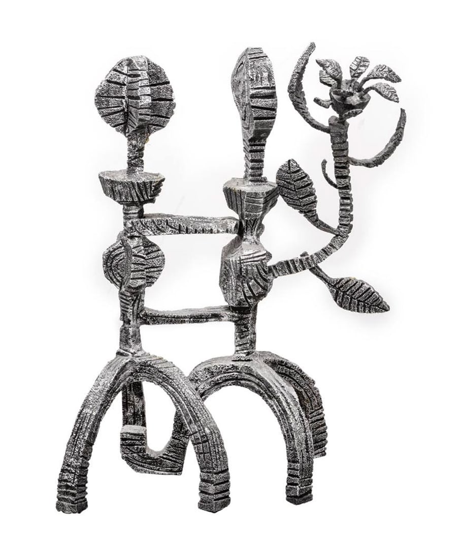 Naftali Bezem (1924-2018), Flying Candlesticks: Naftali Bezem (1924-2018), Flying Candlesticks Cast aluminum sculpture Height: 77 cm Provenance: The estate of Naftali Bezem. Sold at "Hammersite Auctioneers", 2019. <