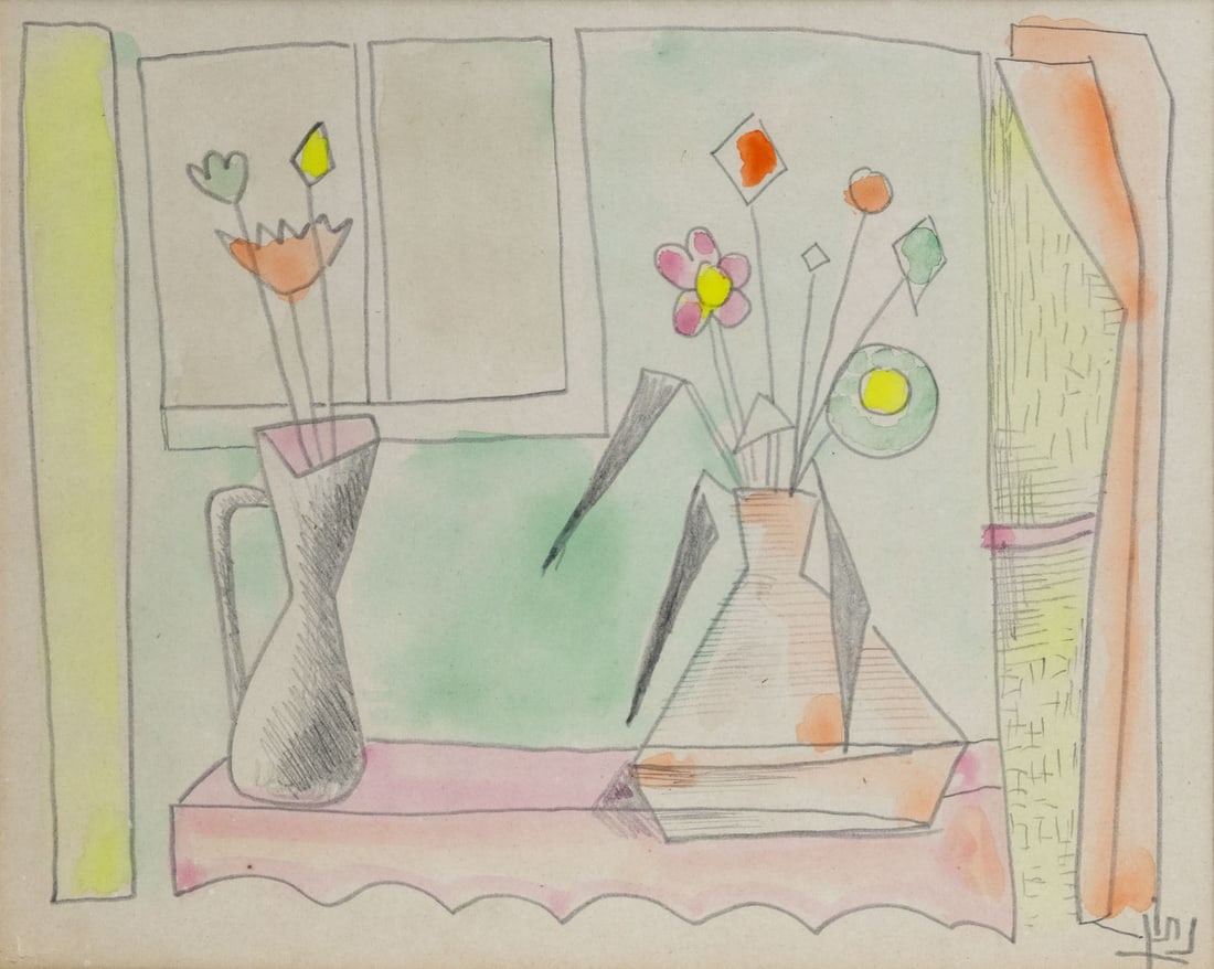 Avraham Naton (1906-1986), Still Life with Flowers (1 of 1)