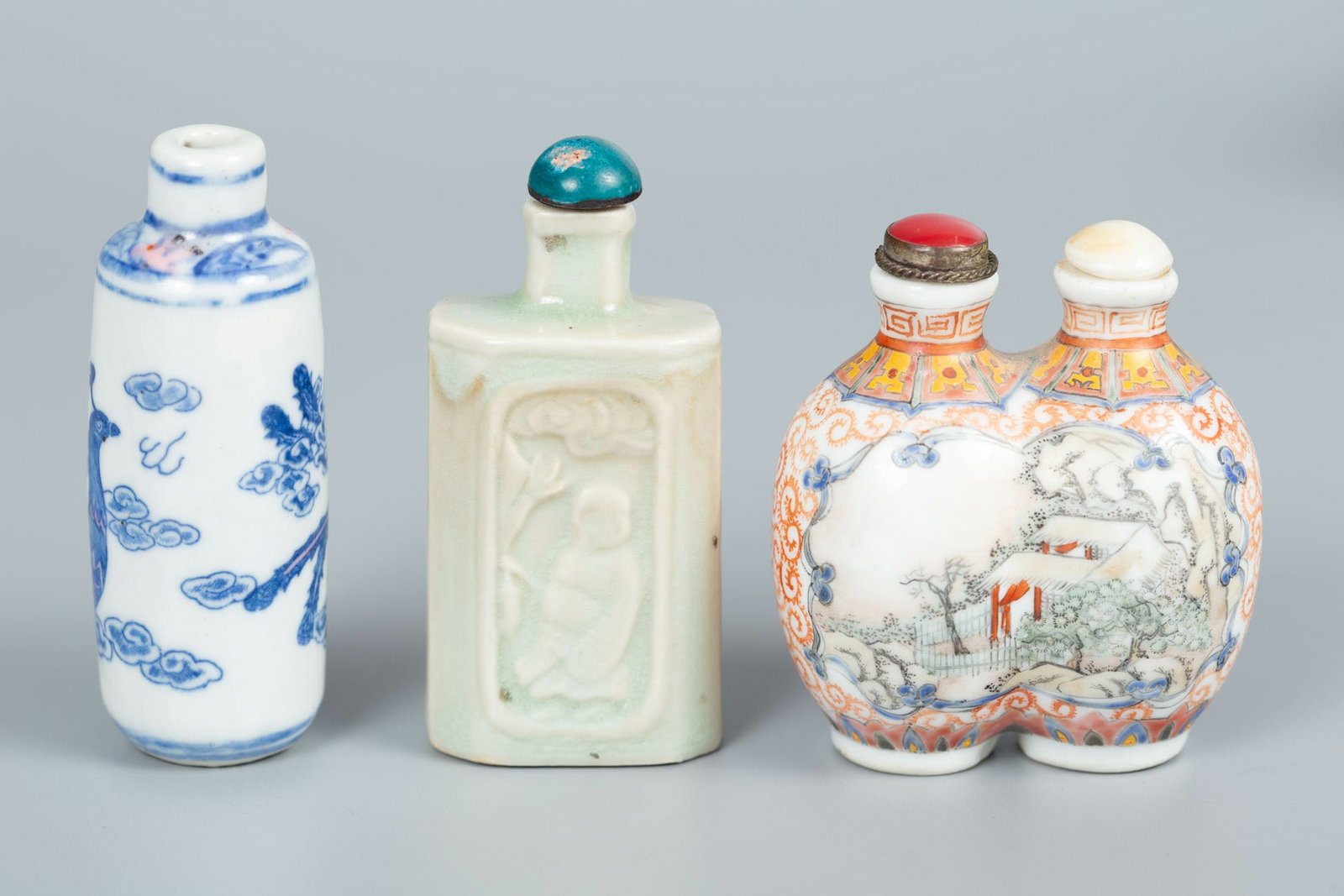 A Lot of Three Chinese Porcelain Snuff Bottles: A Lot of Three Chinese Porcelain Snuff Bottles