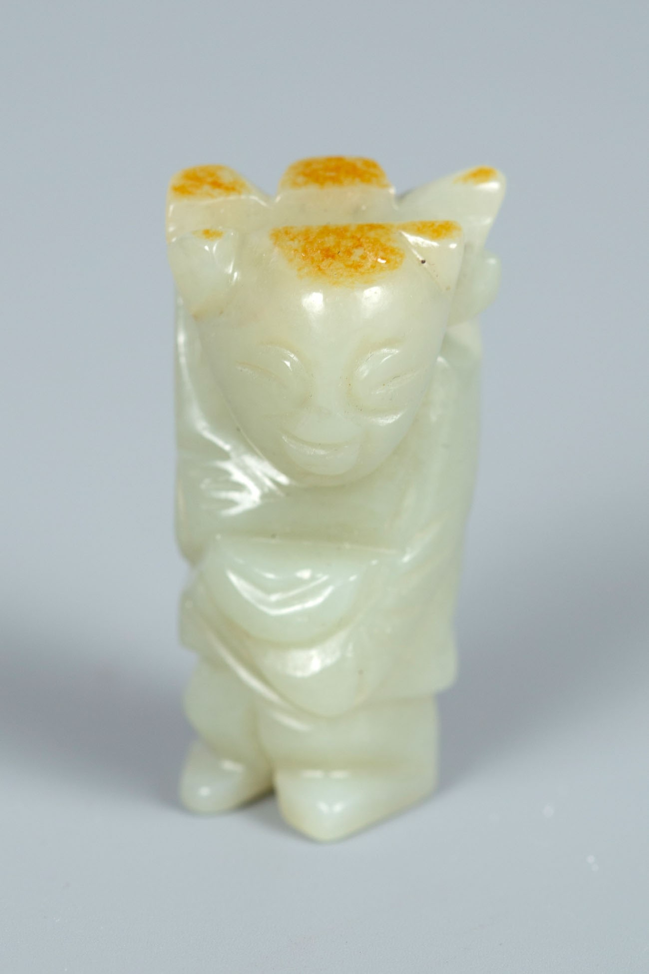 A Celadon Jade Figurine, China: A Celadon Jade Figurine, China