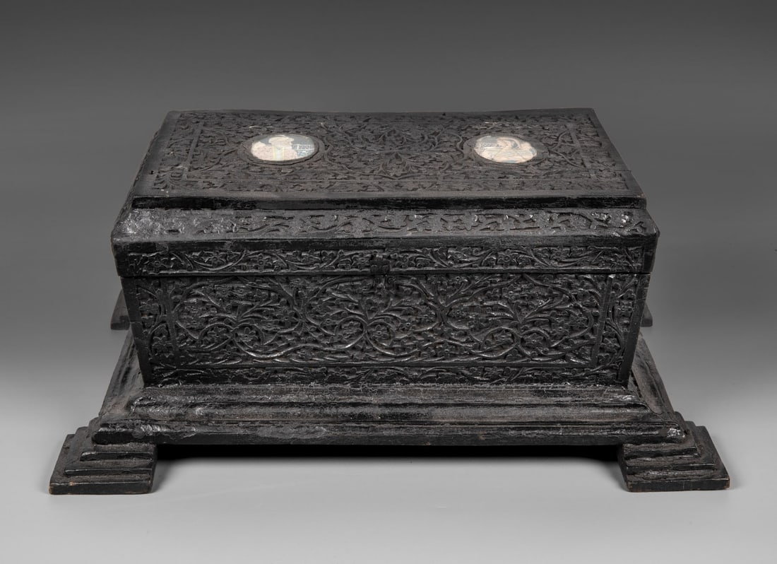 A Colonial Carved Ebonized Wood Hope Chest, Anglo-India, Late 19th Century (1 of 3)