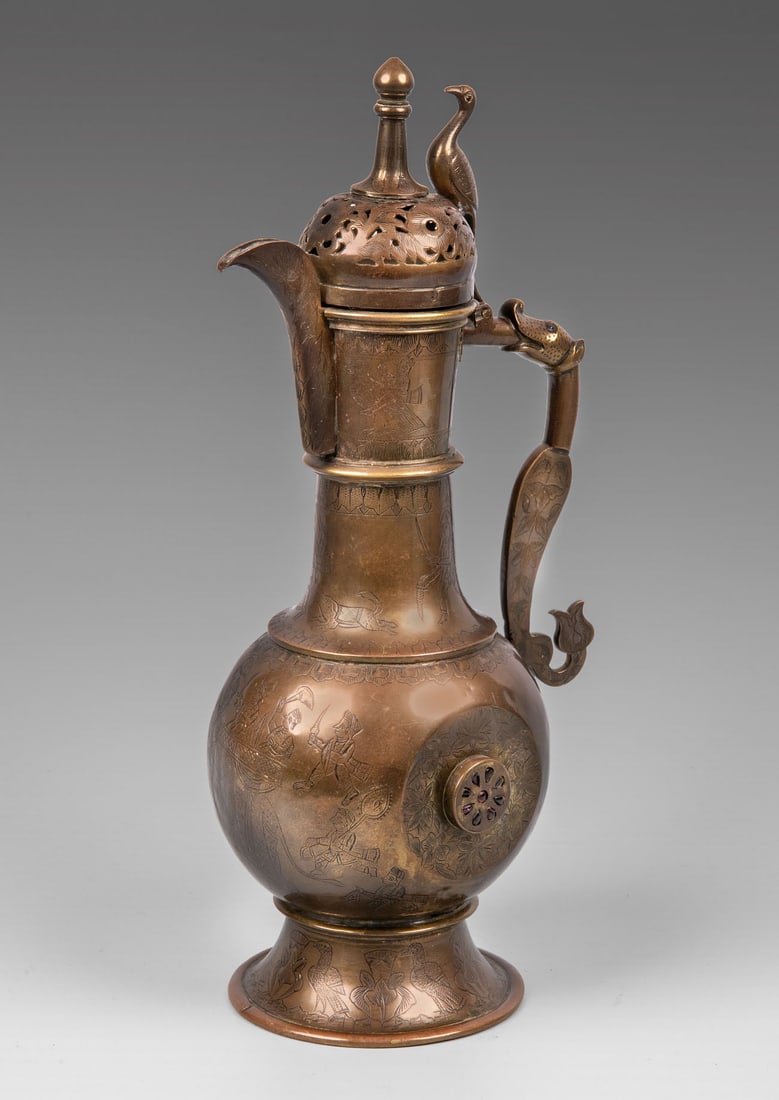 A Brass and Garnet Aftaba, India, 19th century (1 of 5)