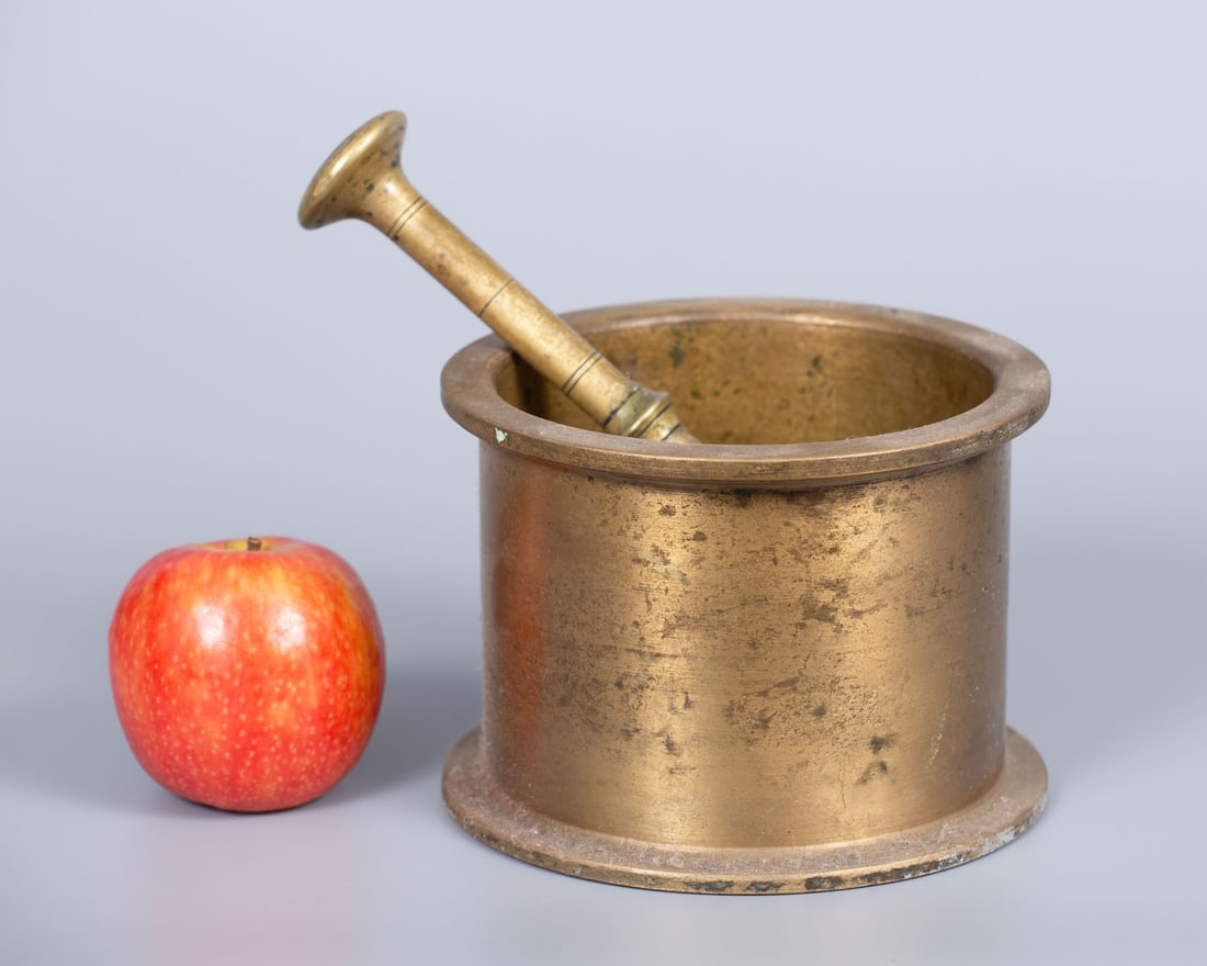 An Islamic Bronze Mortar and Pestle, 19th Century (1 of 4)