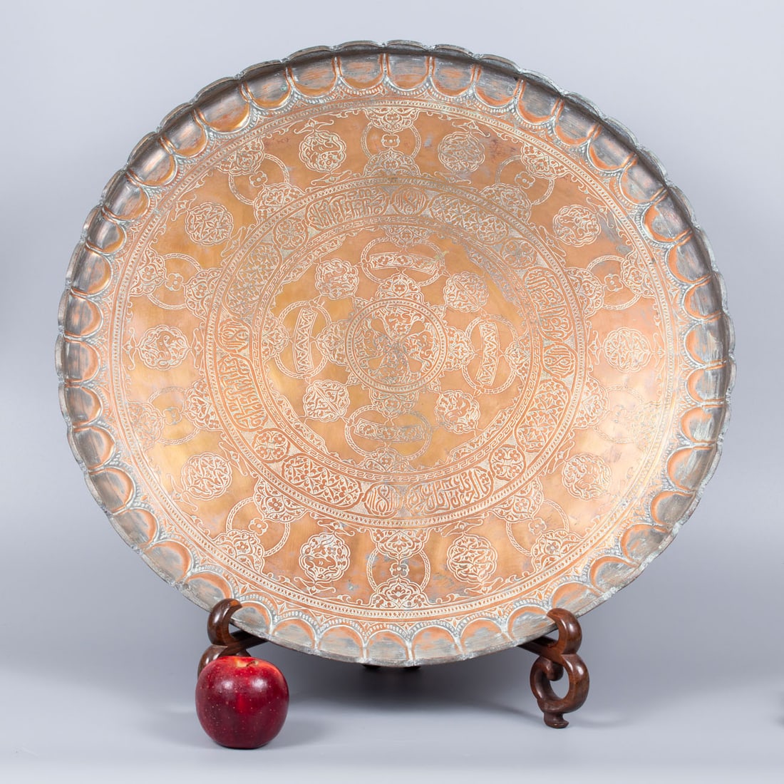 An Antique Ottoman Islamic Tinned Copper Tray (1 of 6)