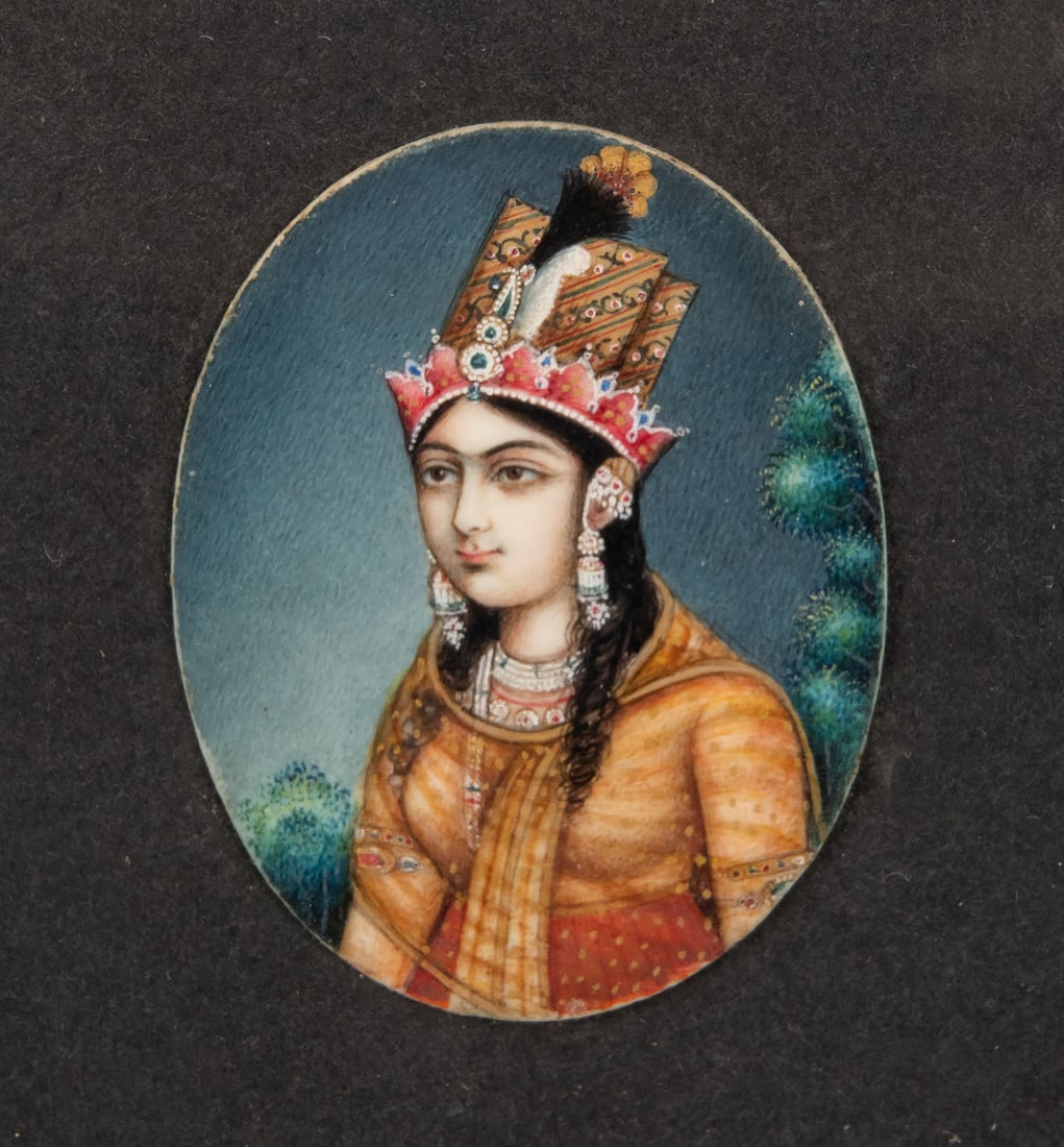 A Painted Miniature on White Organic Material, India, 19th century (1 of 1)