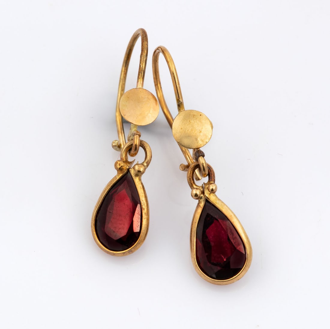A Pair of 14K Yellow Gold and Garnet Earrings (1 of 3)