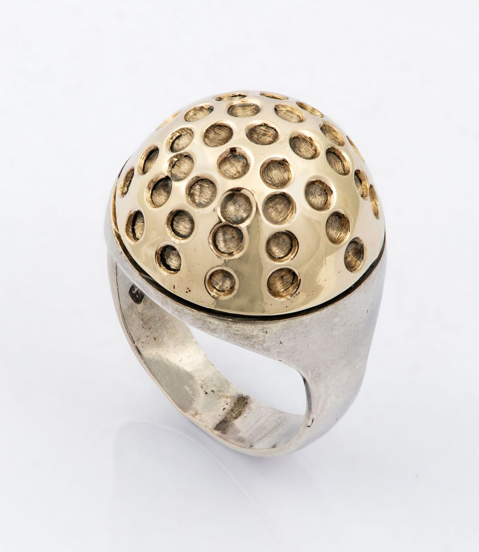 A Designer 14K Gold and Sterling Silver Ring (1 of 5)