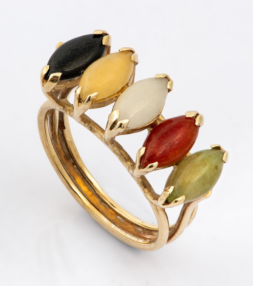 A Vintage 14K Yellow Gold and Multi Gemstone Ring (1 of 6)