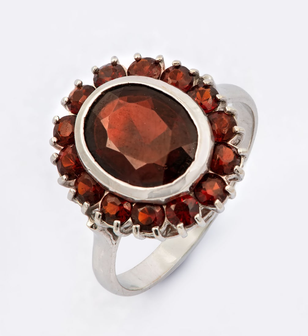 A 14K White Gold and Garnet Ring (1 of 5)