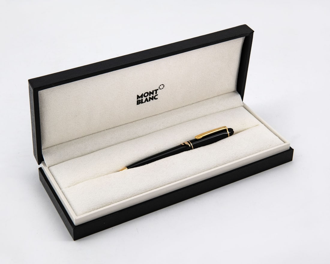 A Montblanc Meisterstuck Black and Gold Finish Ballpoint Pen (1 of 3)