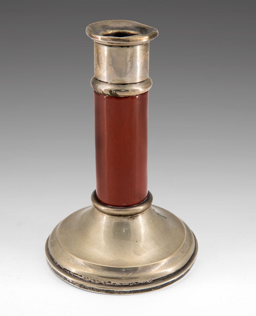 A Silver and Enamel Candlestick by D. Aron, Germany, Second Half of the 19th Century (1 of 3)
