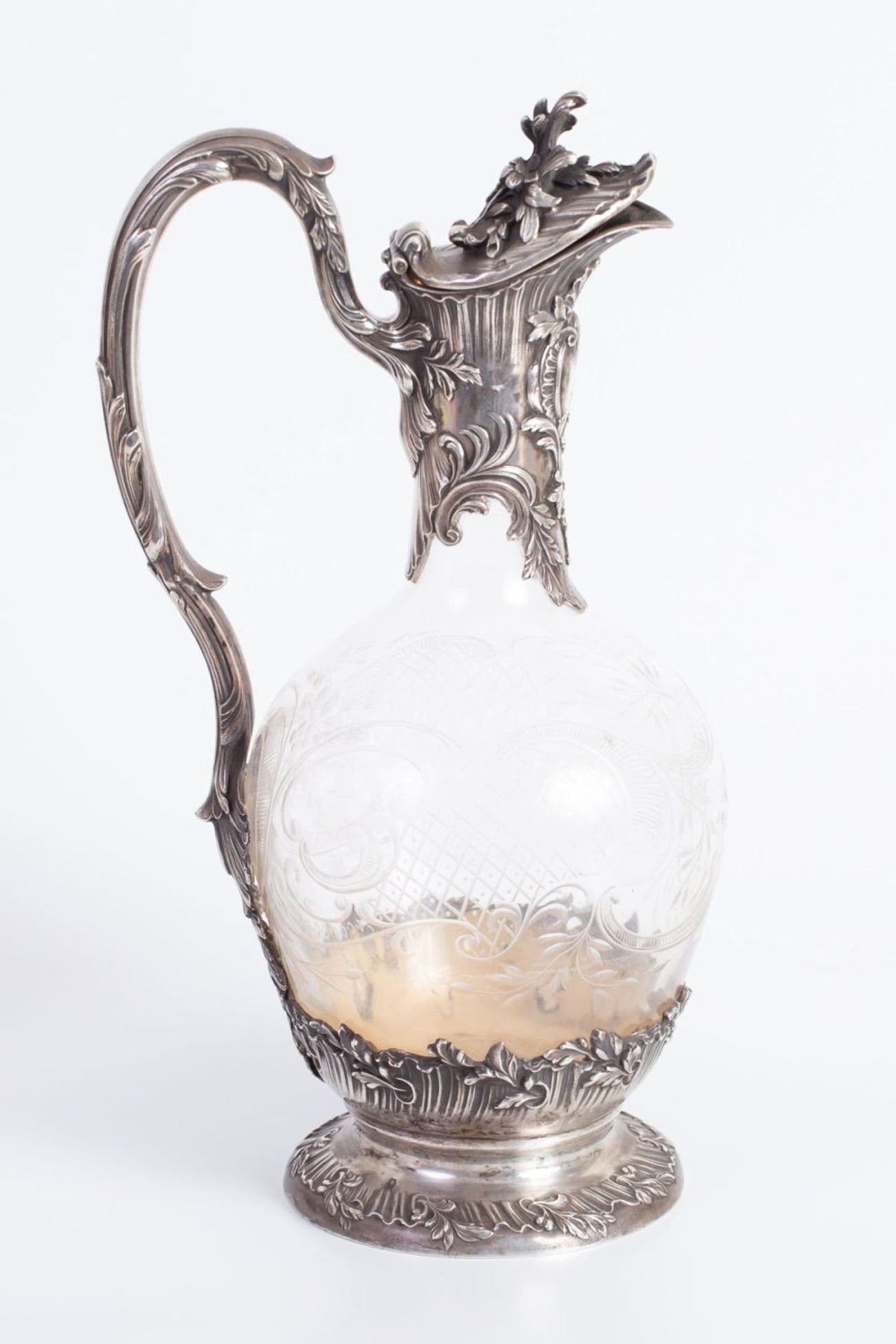 A Silver and Crystal Decanter, France, 19th century (1 of 4)