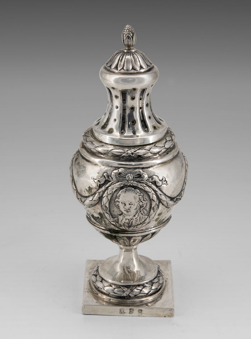 A Silver Sugar Caster, Germany, Hanau, ca 19th c (1 of 4)
