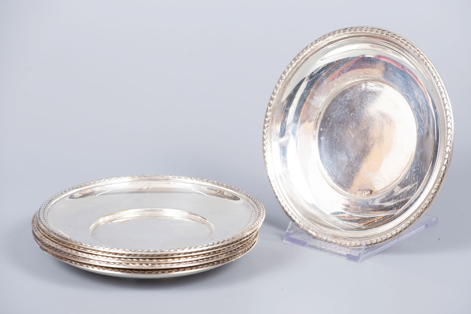 A Set of Six Silver Saucers: A Set of Six Silver Saucers