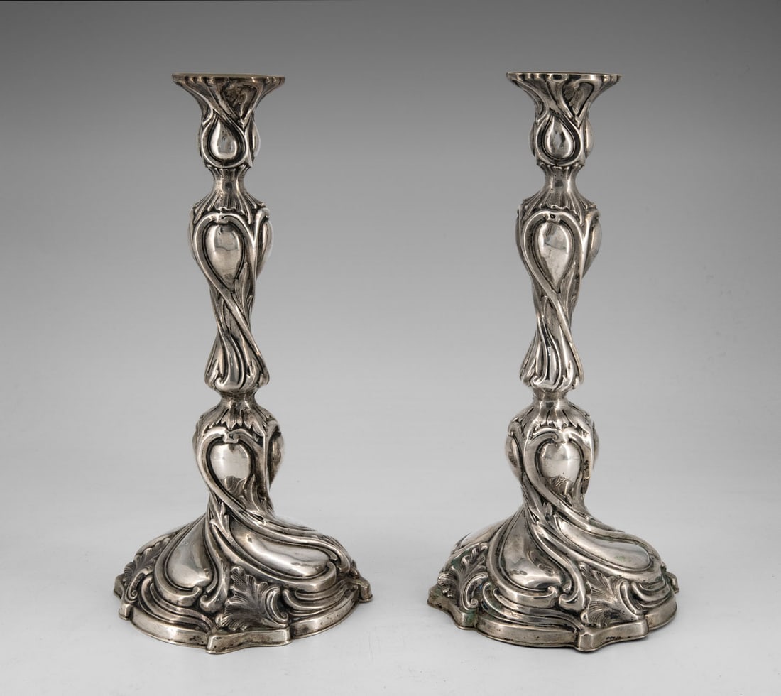 A Pair of Silver Five-Light Candelabra, Germany, Late 19th Century (1 of 4)