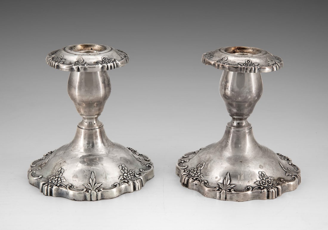 A Pair of Sterling Silver Candlesticks, Early 20th Century (1 of 3)