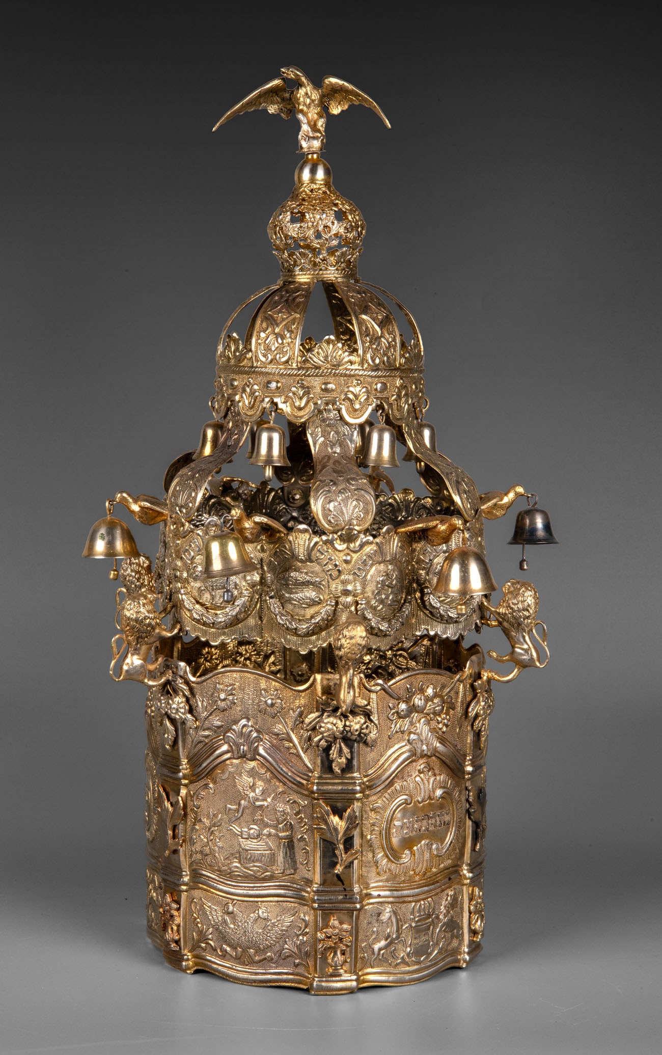 A Fine Continental Parcel Gilt Silver Torah Crown, (1 of 6)