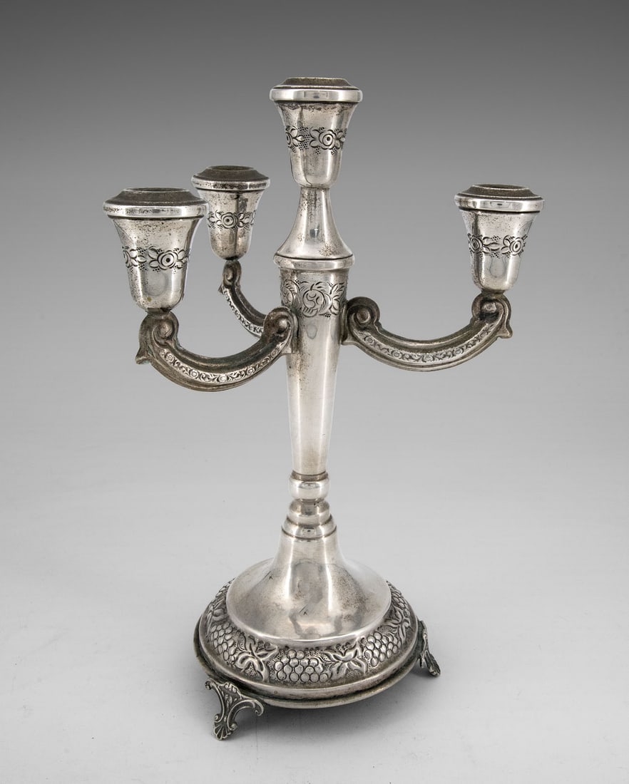 A Four-Light EZADA Silver Candelabrum, Israel, Mid-20th Century (1 of 2)