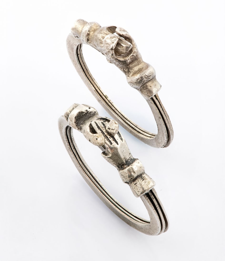 A Pair of Jewish Silver Wedding Rings, First Half of the 20th Century (1 of 2)