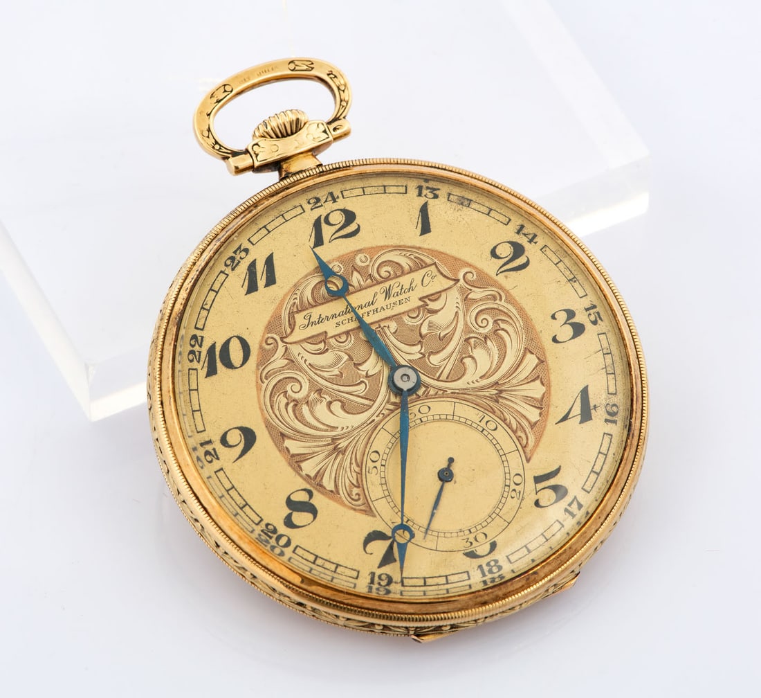 An IWC Schaffhausen Art-Deco 14K Yellow Gold Pocket Watch, Switzerland, ca 1930 (1 of 5)