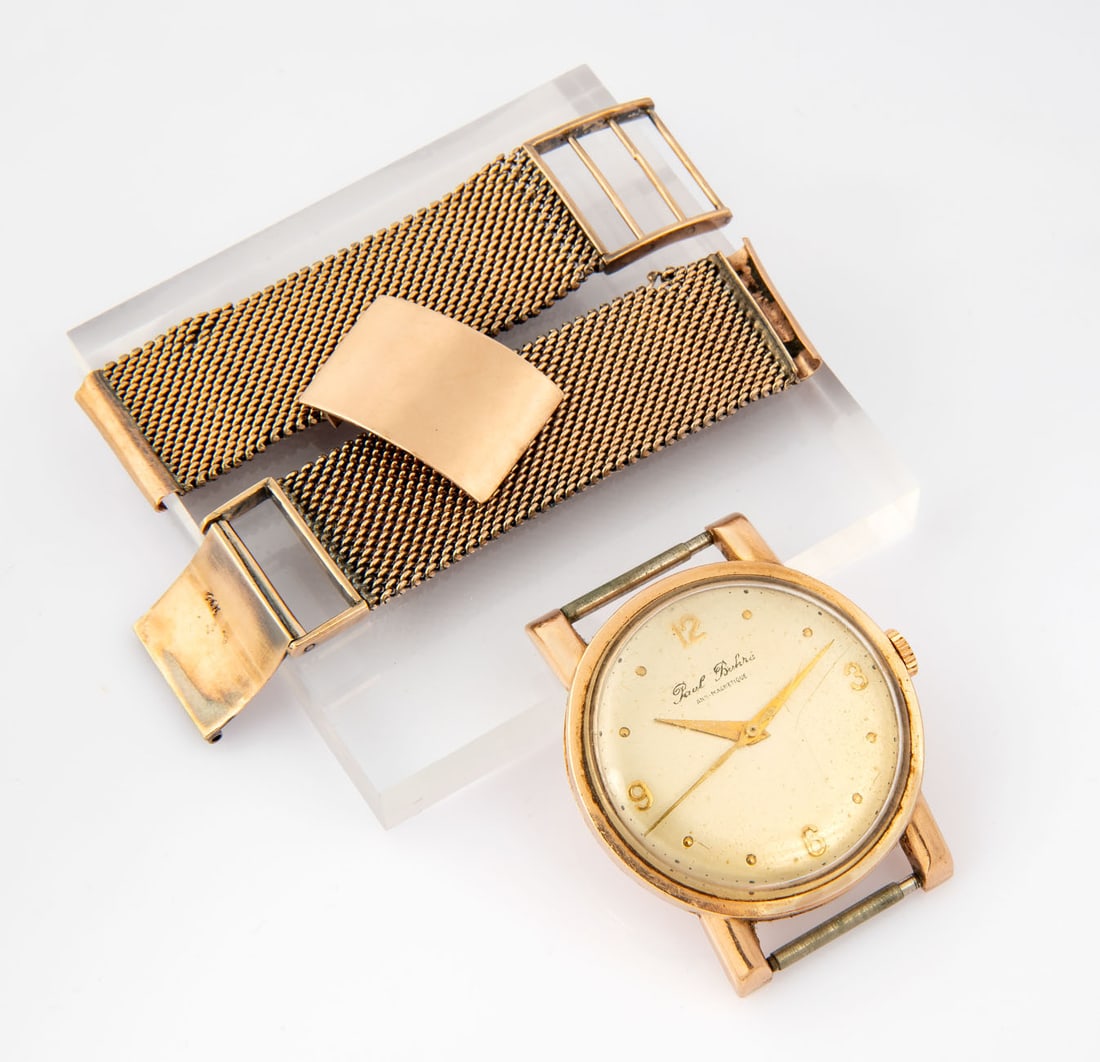 A Vintage Paul Buhre Antimagnetique 14K Rose Gold Menâ€™s Wristwatch, c. 1960s (1 of 2)