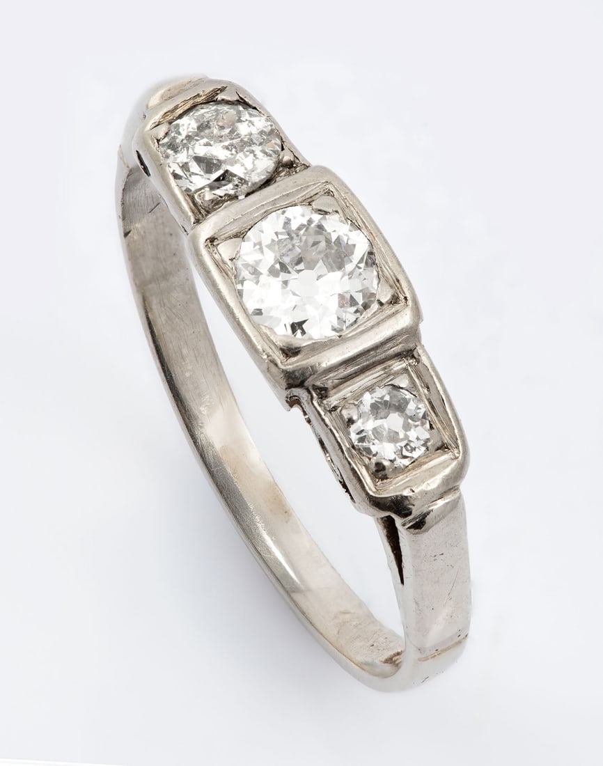 An Art Deco 14K White Gold and Diamond Ring (1 of 5)