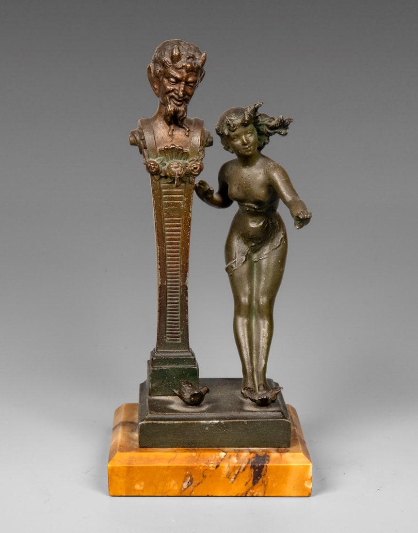 A Spelter and Marble pocket watch Stand, Europe, Late 19th Early 20th Century (1 of 3)