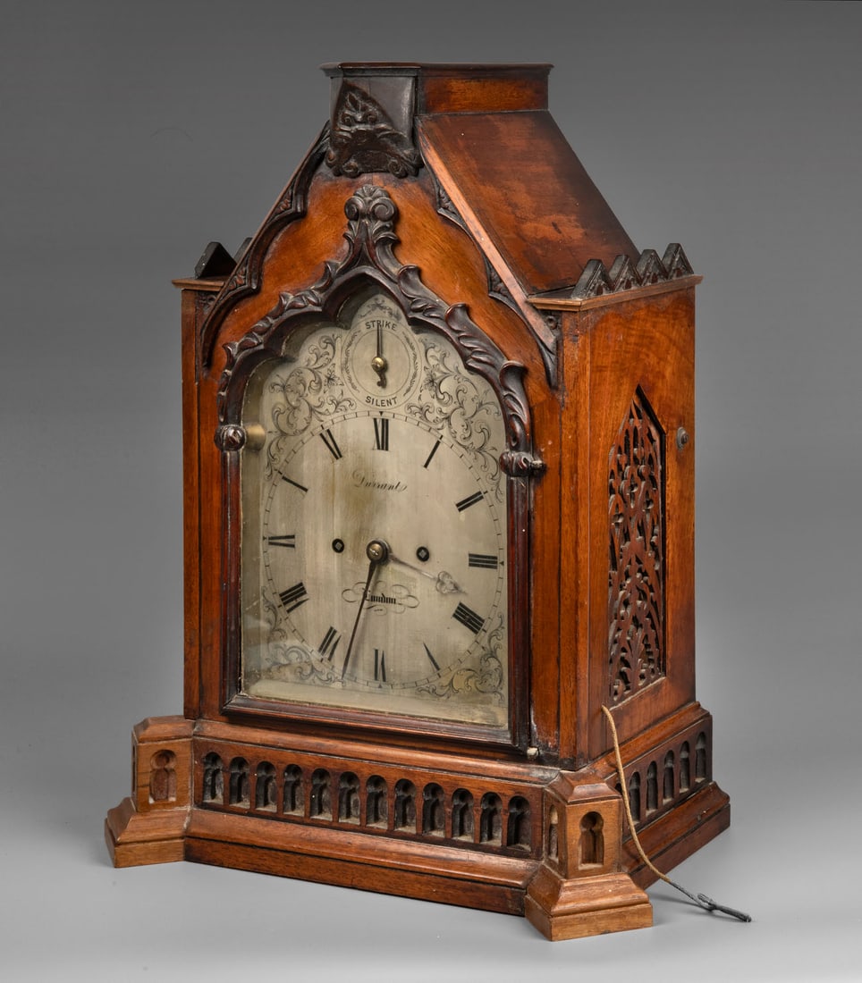 A Gothic Revival Wood Mantel Clock, England, 19th Century (1 of 5)