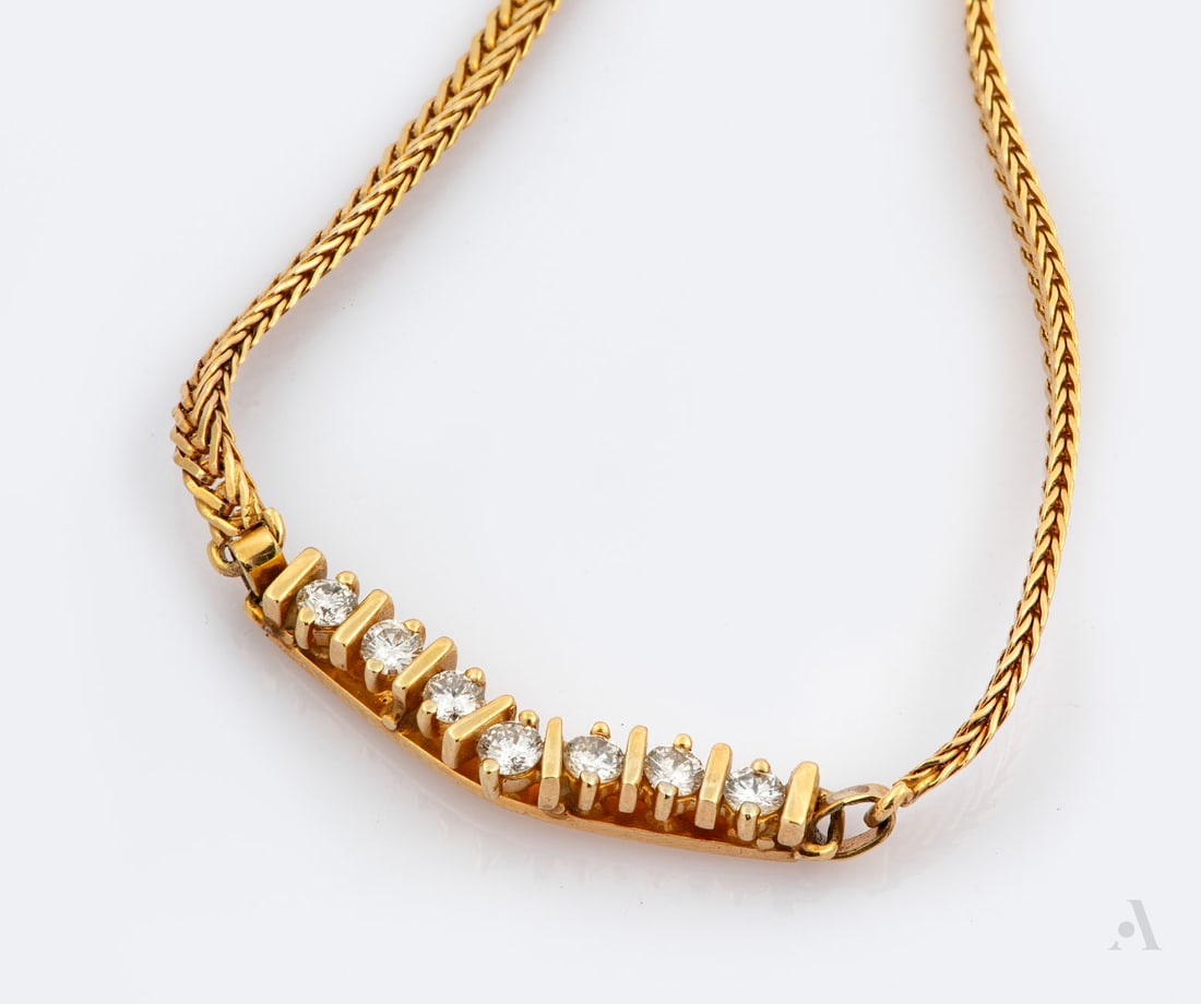 A 14K Yellow Gold Diamond Necklace (1 of 5)