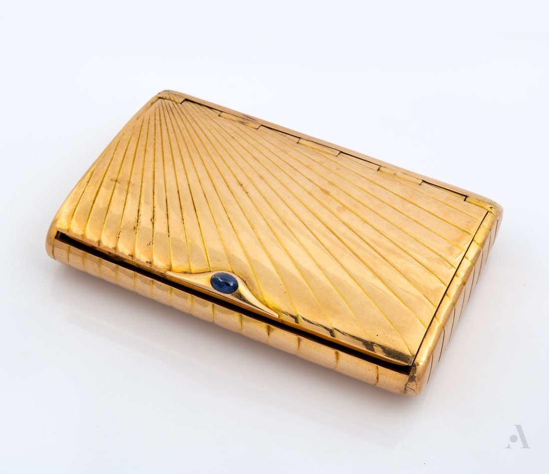 A 14K Rose Gold and Sapphire Cigarette Case, Russia, Early 20th Century (1 of 4)