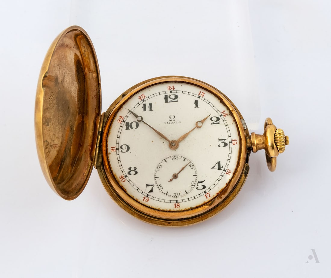 An Antique Omega 14K Yellow Gold Pocket Watch, ca 1900 (1 of 5)