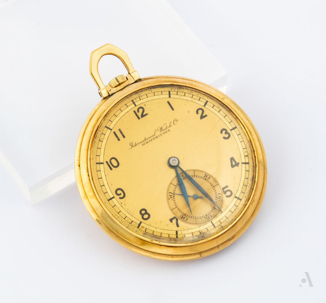 An Art Deco IWC Schaffhausen 14K Yellow Gold Pocket Watch, ca 1930s (1 of 4)