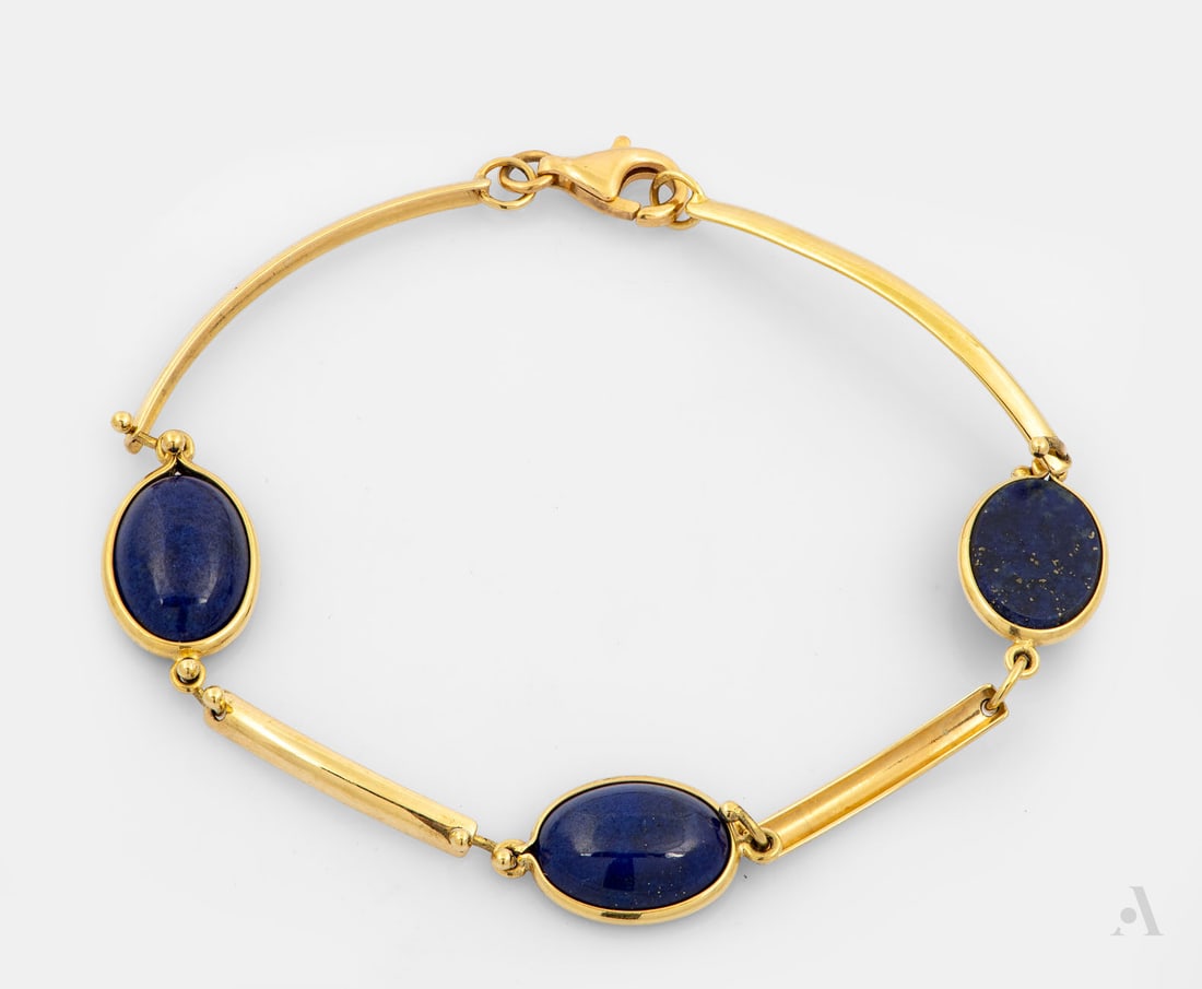 A 14K Yellow Gold and Lapis Lazuli Bracelet (1 of 4)
