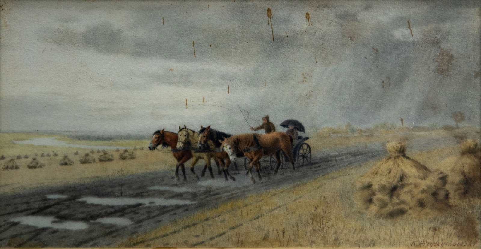 Kasimir Vaclavovich Przyszchowski (1836-1917), Carriage on a Country Road (1 of 2)
