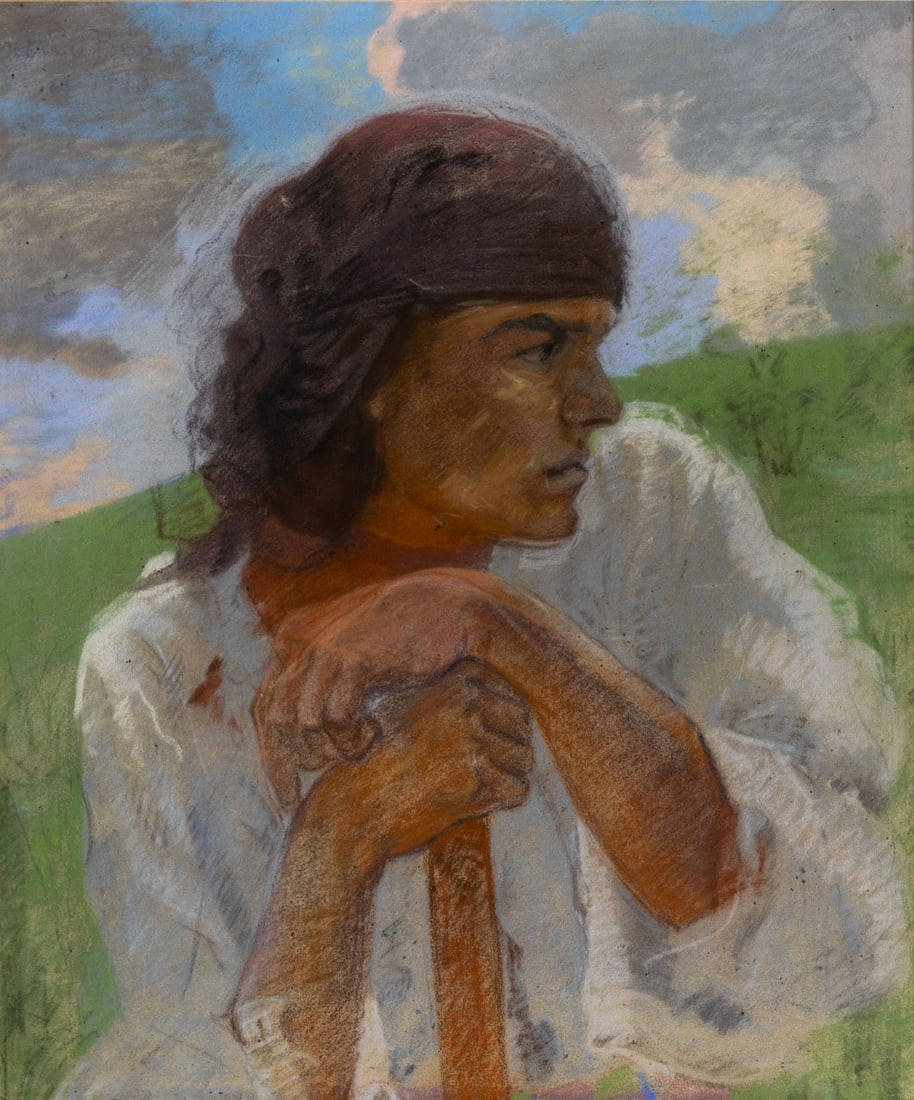 Octav Bancila (1872-1944), Portrait: Octav Bancila (1872-1944), Portrait Pastel on paper 1918 Signed and dated (upper left). 53 x 45 cm Provenance: Private collection, Tel Aviv. Conditio