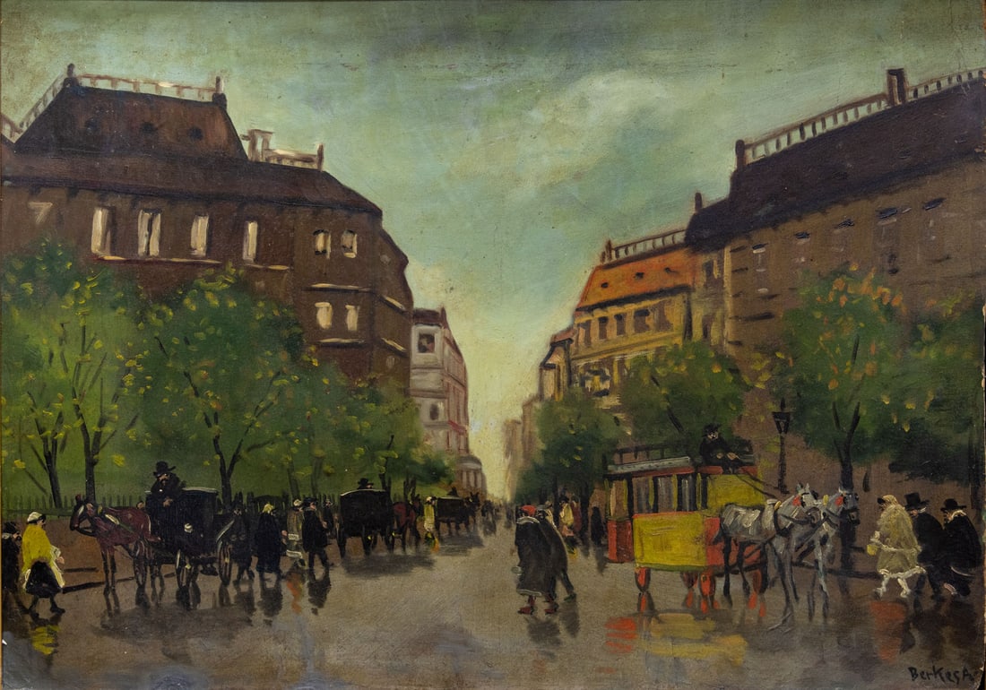 Antal Berkes (1874-1938), Street Scene (1 of 3)
