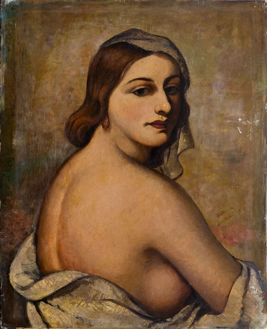 Jaroslav Zamzal Veris (1900-1983), Female Nude: Jaroslav Zamzal Veris (1900-1983), Female Nude Oil on board 1931 Signed and dated 31 (lower right). 70 x 56 cm