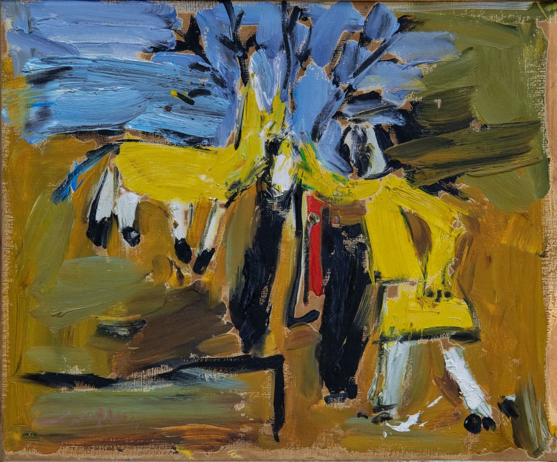 Pinchas Litvinovsky (1894-1985), Man and Dog: Pinchas Litvinovsky (1894-1985), Man and Dog Oil on canvas Signed (lower left). 28 x 33 cm Condition: For a condition report, please contact office@alma.auction. All items are sold as is, and buyers a