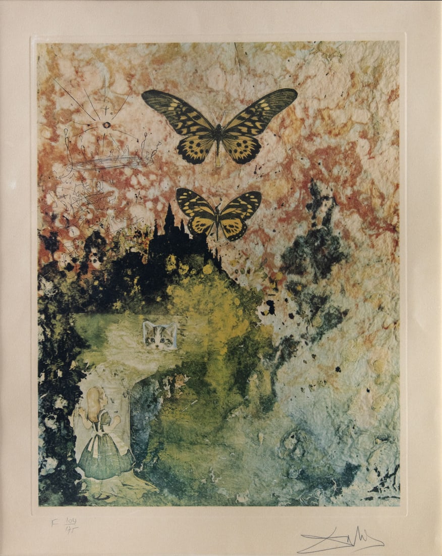 Salvador Dali (1904-1989), Alice in Wonderland: Salvador Dali (1904-1989), Alice in Wonderland Litograph in colors Signed (lower right) and numbered F 104/175 (lower left). Provenance: Estate of Chava and Mordechai Genis.