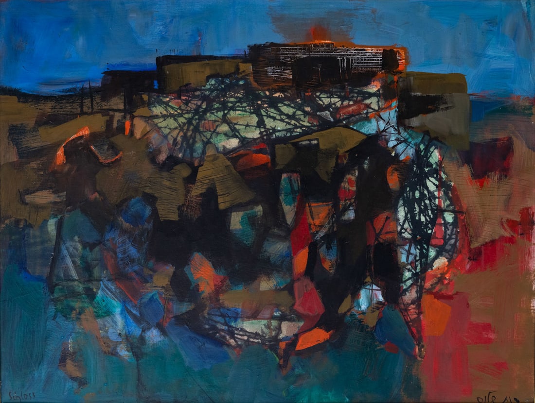 Ruth Schloss (1922-2013), Landscape with Barbed Wire (1 of 3)