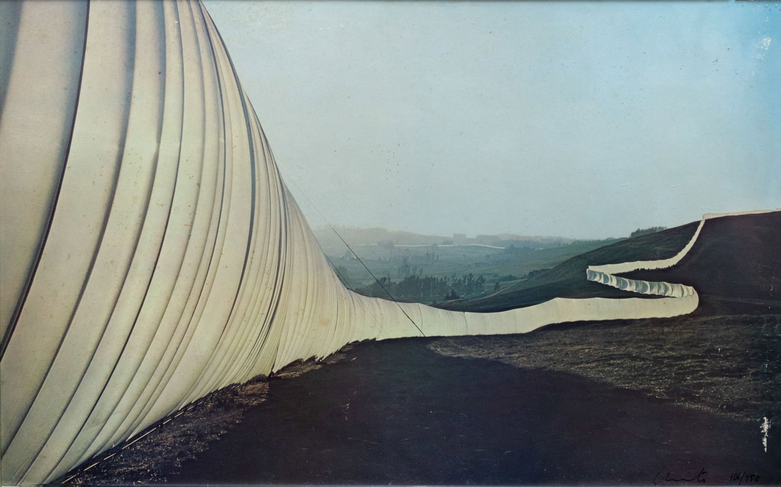 Christo & Jeanne-Claude (1935-2020), Running Fence: Christo & Jeanne-Claude (1935-2020), Running Fence Offset print 1976 Signed and numbered (106/750) 63 x 98 cm Condition: For a condition report, plea