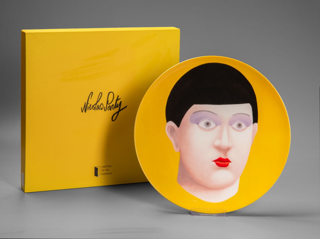 Nicolas Party (b. 1980), Portrait: Nicolas Party (b. 1980), Portrait Fine bone china 2016 From an edition of 250. Produced by Coalition for the Homeless, New York 2021. Diameter: 27.3 cm Provenance: Private coll