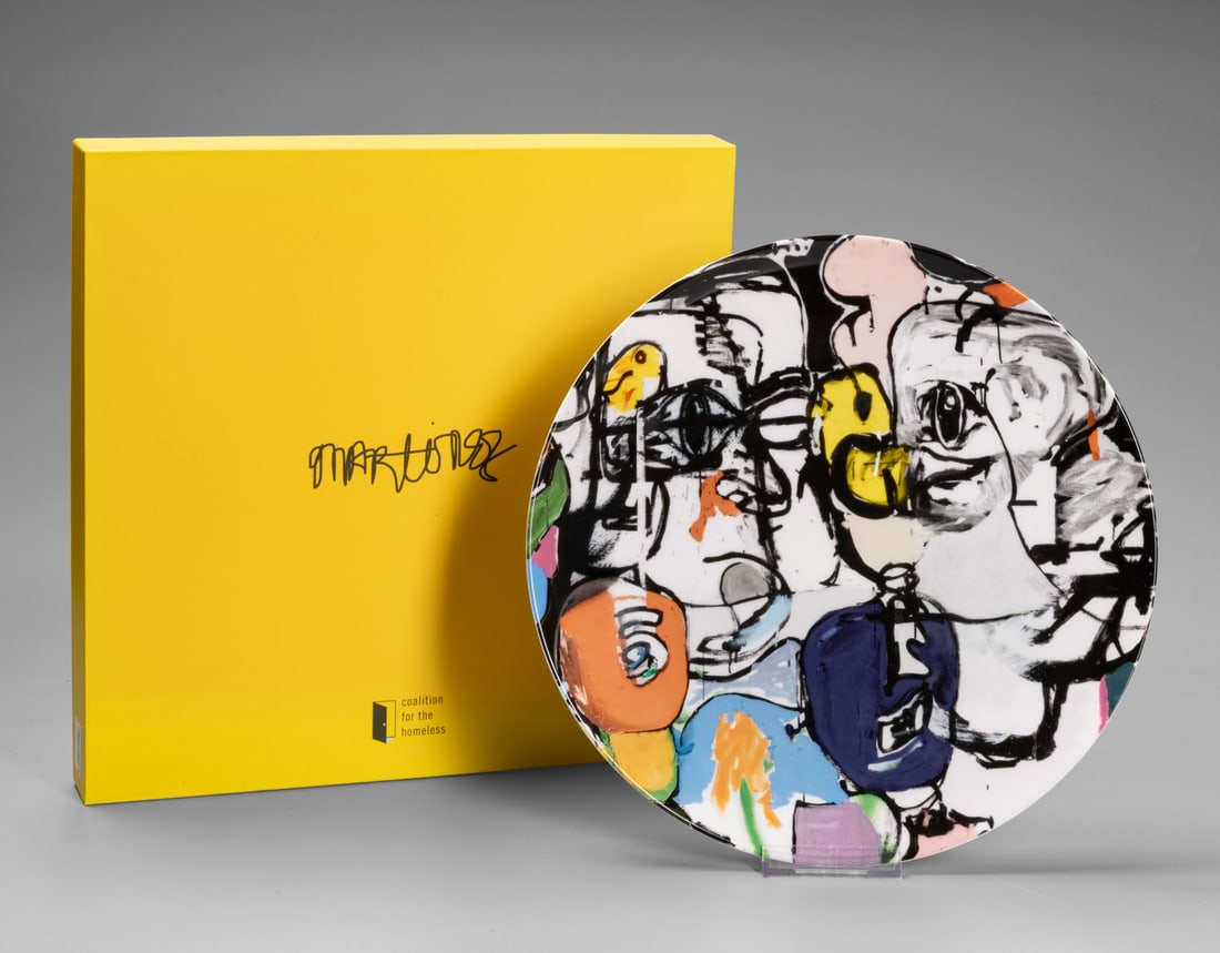 Eddie Martinez (b. 1977), Untitled: Eddie Martinez (b. 1977), Untitled Fine bone china 2020 From an edition of 250. Produced by Coalition for the Homeless, New York City, 2021. Diameter: 27.3 cm