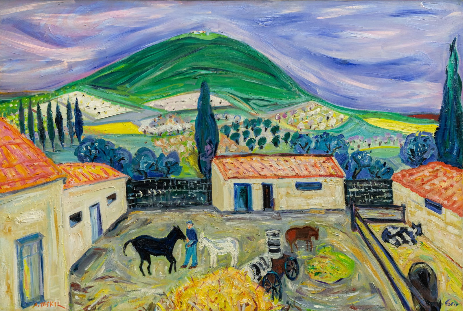 Amos Yaskil (b. 1935), Galilean Landscape (1 of 3)