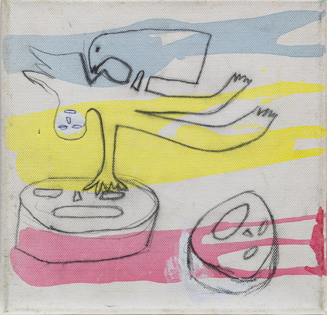 Menashe Kadishman (1932-2015), Man and Bird (1 of 2)