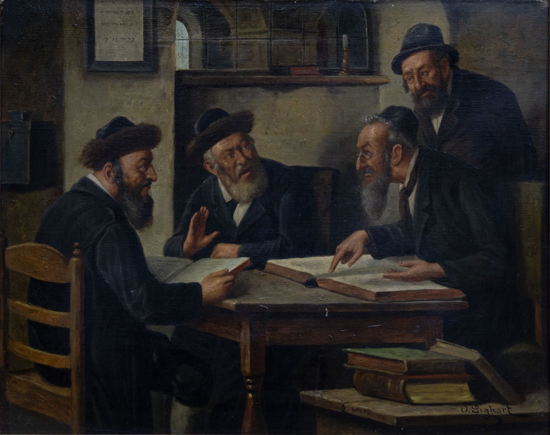 O. Sighart (19th Century), Torah Study (1 of 2)