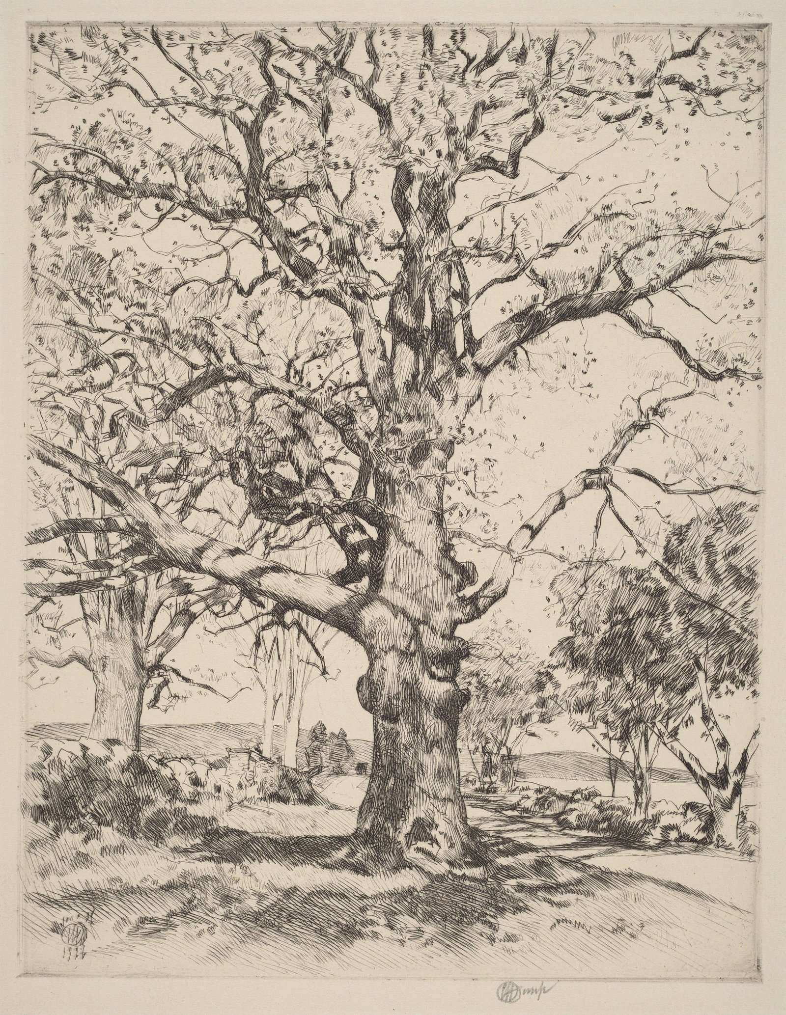 Childe Hassam (1859-1935), The Wayside Inn - Oaks in Spring (Sudbury, Massachusetts) (1 of 1)