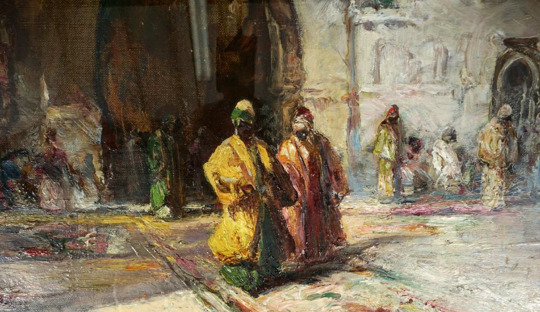 1917 Douglas Arthur Teed Orientalist Painting: 1917 DOUGLAS ARTHUR TEED ORIENTALIST PAINTING: TEED, Douglas Arthur, (American, 1860-1929): Moorish outdoor market with figures, Oil/Canvas, signed and dated 1917 lower right, 16 1/4" x 22 1/4", frame